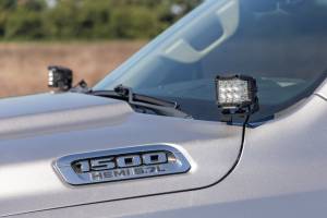 Rough Country - LED Light Kit Ditch Mount 2 Inch Black Pair Flood Ram 1500 2WD/4WD (19-26) Rough Country - Image 6