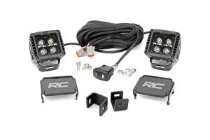 Rough Country - LED Light Kit Ditch Mount 2 Inch Black Pair Amber DRL Toyota Tundra (22-26) Rough Country - Image 1