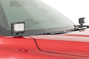 Rough Country - LED Light Kit Ditch Mount 2 Inch Black Pair Amber DRL Toyota Tundra (22-26) Rough Country - Image 6