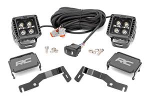 Rough Country - LED Light Kit Ditch Mount 2 Inch Black Pair Amber DRL Toyota Tacoma (24-26) Rough Country - Image 2