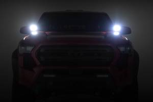 Rough Country - LED Light Kit Ditch Mount 2 Inch Black Pair Amber DRL Toyota Tacoma (24-26) Rough Country - Image 5