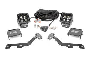 LED Light Kit Ditch Mount 2 Inch Black Pair Amber DRL Ram 1500 (19-26) Rough Country