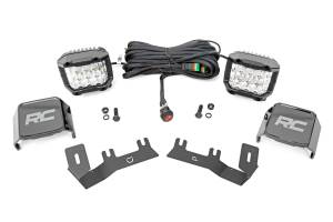 LED Ditch Light Kit 3in OSRAM Pair Wide Silverado/Sierra 1500 (14-18 & Classic) Rough Country