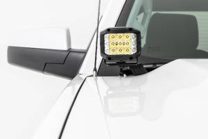 Rough Country - LED Ditch Light Kit 2in Black Pair White DRL Silverado/Sierra 1500 (14-18 & Classic) Rough Country - Image 2