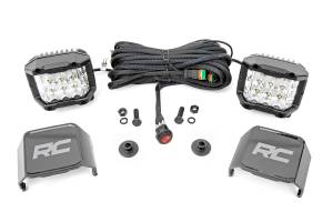 LED Light Kit Ditch Mount 2 Inch Chrome Pair Wide Ford Bronco 4WD (21-25) Rough Country