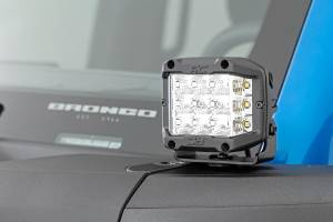 Rough Country - LED Light Kit Ditch Mount 2 Inch Black Pair Amber DRL Ford Bronco (21-25) Rough Country - Image 4