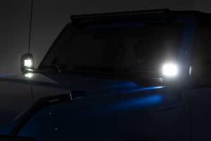 Rough Country - LED Light Kit Ditch Mount 2 Inch Black Pair Amber DRL Ford Bronco (21-25) Rough Country - Image 5