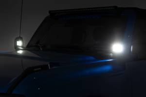 Rough Country - LED Light Kit Ditch Mount 2 Inch Black Pair White DRL Ford Bronco (21-25) Rough Country - Image 4