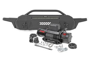 Front Bumper Hybrid 20 Inch Black LED 12000-Lb Winch Syn Toyota Tacoma (16-23) Rough Country