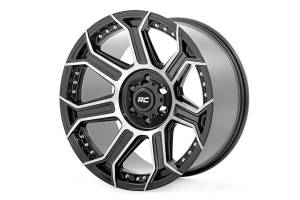 Rough Country - 89 Series Wheel One-Piece Black Machined Gun Metal 20x10 8x180 -19mm Rough Country - Image 1