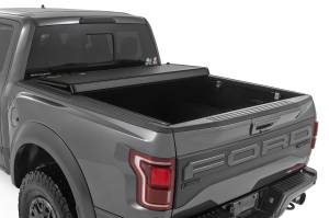 Rough Country - Hard Tri-Fold Flip Up Bed Cover 6 Foot 7 Inch Bed Ford F-150 2WD/4WD (2021-2026) Rough Country - Image 4