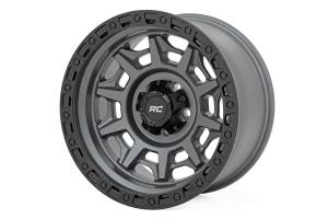 Rough Country - Rough Country 85 Series Wheel Simulated Beadlock Gunmetal Gray/Black 17x9 5x4.5 -12mm Rough Country - Image 1