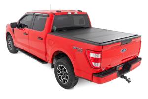 Rough Country - Hard Tri-Fold Flip Up Bed Cover 5 Foot 7 Inch Bed Ford F-150 2WD/4WD (2015-2020) Rough Country - Image 3
