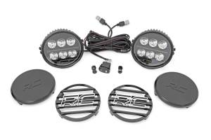 Rough Country - Black Series Halo LED Light Pair White/Amber DRL 6.5 Inch Round Rough Country - Image 1