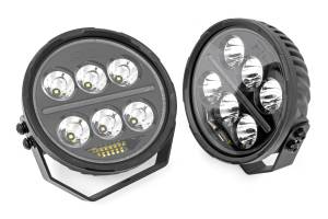 Rough Country - Black Series Halo LED Light Pair White/Amber DRL 6.5 Inch Round Rough Country - Image 3