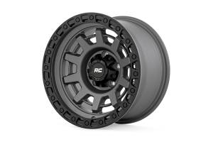 85 Series Wheel One-Piece Gunmetal Gray/Black 15x8 5x5.5 -19mm Rough Country