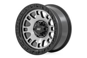 82 Series Wheel One-Piece Machined Semi Gloss Black 17x9 6x5.5 -12mm Rough Country