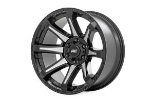 Rough Country - 81 Series Wheel One-Piece Semi Gloss Black w/machined spokes 20x9 8x180 0mm Rough Country - Image 1