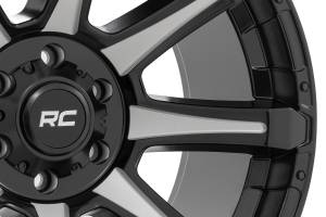 Rough Country - 81 Series Wheel One-Piece Semi Gloss Black w/machined spokes 20x9 8x180 0mm Rough Country - Image 5