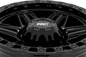 Rough Country - 76 Series Wheel Simulated Beadlock Gloss Black 17x9 8x6.5 -12mm Rough Country - Image 6