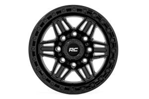 Rough Country - 76 Series Wheel Simulated Beadlock Gloss Black 17x9 6x5.5 -12mm Rough Country - Image 2