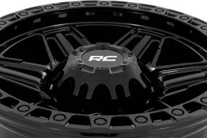 Rough Country - 76 Series Wheel Simulated Beadlock Gloss Black 17x9 6x5.5 -12mm Rough Country - Image 6
