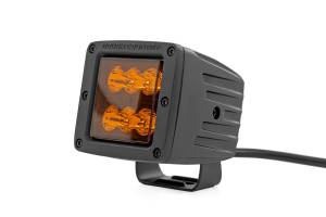 Rough Country - 2 Inch LED Light Pods Spot Beam Amber Lens Square Rough Country - Image 2