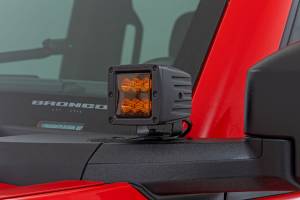 Rough Country - 2 Inch LED Light Pods Spot Beam Amber Lens Square Rough Country - Image 3
