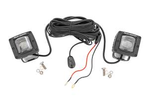 Rough Country - 2 Inch Black Series LED Light Pods SAE Fog Yellow Rough Country - Image 1