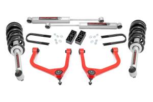 3.5 Inch Lift Kit N3 Struts Rear Mono Leaf Red Chevy Silverado 1500 (25-26) Rough Country