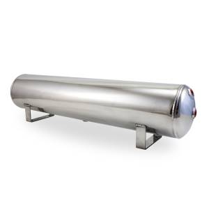 Air Lift - Air Lift 4 Gal Alum Tank - (2) 1/4in (2) 3/8in End & 1/4in Drain - 30in L X 6in D - Polished - 12955 - Image 1