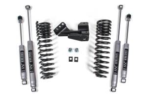 BDS Suspension Simply level out your Ford F250 and F350 Super Duty truck with this performance spring 2-inch leveling kit from BDS Suspension. Designed to improve stance, performance, and capability, this kit includes everything necessary to set your t