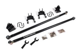 BDS Suspension Improve traction on your 1999-2016 Ford F250 / F350 Super Duty 4WD Short Bed without limiting wheel travel with a BDS Recoil Traction Bar Mounting Kit, made with heavy wall construction and internal compression springs that can be loaded