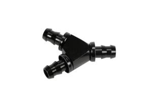 Fleece Performance - Fleece Performance 1/2in Black Anodized Aluminum Y Barbed Fitting (For -8 Pushlock Hose) - FPE-FIT-Y08-BLK - Image 1