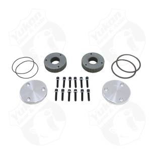 Yukon hardcore drive flange kit for Dana 44, 30 spline outer stubs. Non-engraved caps.