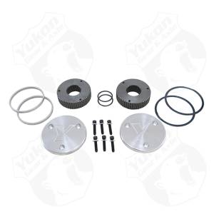 Yukon hardcore drive flange kit for Dana 60, 35 spline outer stubs. Yukon engraved caps.