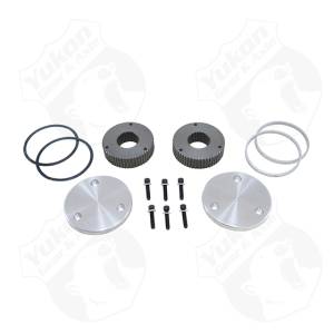 Yukon hardcore drive flange kit for Dana 60, 35 spline outer stubs. Non-engraved caps.