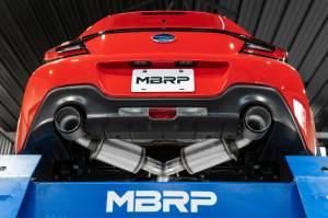 MBRP - MBRP 13-16 Subaru BRZ 2.0L/ 2.4L 3in Dual Split Rear Cat Back w/Burnt End Tips- T304 - S48043BE - Image 2