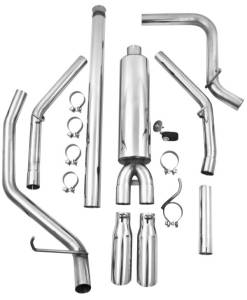 MBRP - MBRP 14 Chevy/GMC 1500 Silverado/Sierra 4.3L V6/5.3L V8 Dual Split Rear T409 3in Cat Back Exhaust - S5084409 - Image 4