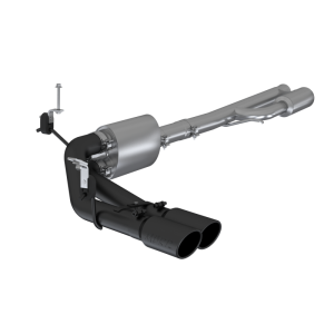 MBRP - MBRP 2019+ Chevrolet Silverado 1500 4.5L/5.3L Pre-Axle Dual Side Exit w/ 4in OD Tip- Black Coated - S5092BLK - Image 2