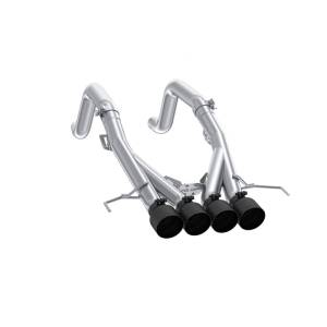 MBRP 14-19 Chevrolet Corvette 6.2L 3in Axle-Back Muffler Bypass Quad Exit Black Tips - S7008304BT