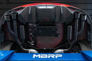MBRP - MBRP 18-19 Ford Mustang GT 5.0 3in Cat Back Quad Tip Race Version - Black - S7207BLK - Image 5