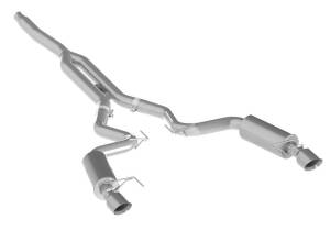 MBRP 15-18 Ford Mustang EcoBoost 2.3L Alum 3in Cat Back Dual Split Rear Exit (Street Version) - S7274AL