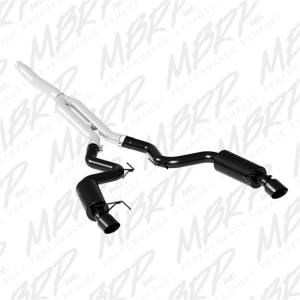 MBRP - MBRP 15-19 Ford Mustang EcoBoost 2.3L Black 3in Cat Back Dual Split Rear Exit (Race Version) - S7275BLK - Image 3