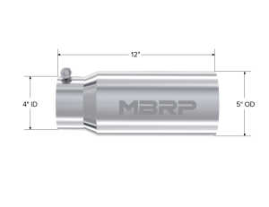 MBRP - MBRP Universal Tip 5 O.D. Dual Wall Straight 4 inlet 12 length - T5049 - Image 5