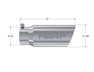 MBRP - MBRP Universal Tip 5 O.D. Angled Rolled End 4 inlet 12 length - T5051 - Image 5