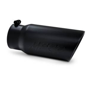 MBRP - MBRP Universal Tip 5 O.D. Angled Rolled End 4 inlet 12 length - Black Finish - T5051BLK - Image 1
