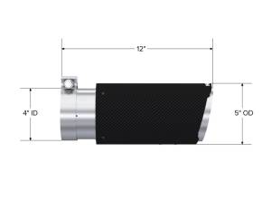 MBRP - MBRP Universal Carbon Fiber Tip 4in ID/5in OD/12in L Dual Wall Angle Cut - T5051CF - Image 2