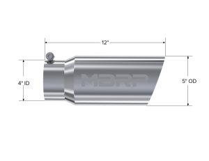 MBRP - MBRP Universal Tip 5 O.D. Angled Single Walled 4 inlet 12 length - T5052 - Image 5