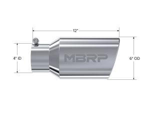 MBRP - MBRP Universal Tip 6 O.D. Angled Rolled End 4 inlet 12 length - T5073 - Image 5